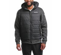 Reebok Men's Jacket - Warm Insulated Quilted Puffer Jacket with Sweater Fleece Sleeves - Hooded Outdoor Jacket for Men (M-XL), Black, XXL