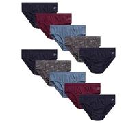 Reebok Men's Briefs - 10 Pack Soft Cotton Low-Rise with Contour Pouch, Blue/Navy/Grape, XL