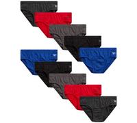 Reebok Men's Briefs - 10 Pack Classic Soft Stretch Low Rise Briefs with Contour Pouch - Underwear for Men (Sizes: S-XL), Charcoal/Crimson/Sharkskin/Black/Evening Blue, XL
