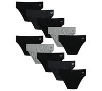 Reebok Mens Low Rise Briefs 10 Pack Soft Stretch Cotton Underwear Briefs, Black/Heather Grey/Charcoal Heather, XL