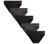 Reebok Men's Briefs - 5 Pack Quick Dry Low Rise Performance Underwear Briefs - Soft Stretch Athletic Men's Bikini Briefs S-XL, Black/Charcoal, L