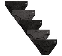 Reebok Men's Briefs - 5 Pack Quick Dry Low Rise Performance Underwear Briefs - Soft Stretch Athletic Men's Bikini Briefs S-XL, Black/Charcoal, L