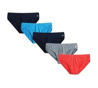 Reebok Men's Low Rise Briefs - 5 Pack Silky Touch Performance Underwear Briefs for Men, Tagless for Your Comfort (Size: S-XL), Maritime Blue/Cayenne/Blue/Monument/Maritime Blue, S