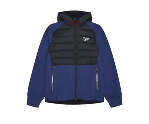 Reebok Mens Mixed Media Jacket - Batik Blue - S - Batik Blue - 94% Polyester/6% Spandex