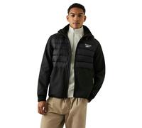 Reebok Mens Mixed Media Jacket - Black - XL - Black - 94% Polyester/6% Spandex