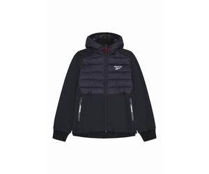 Reebok Mens Padded Jacket Mixed Media Hybrid Softshell Jacket Black