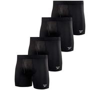 Reebok Men's Performance Boxer Briefs (4 Pack) (Medium, All Black)