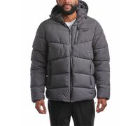 Reebok Men's Puffer Jacket - Comfort Stretch Insulated Puffer Jacket with Hood - Warm Hooded Jackets for Men (S-XXL), Charcoal Grey, X-Large