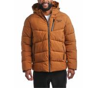 Reebok Men's Puffer Jacket - Comfort Stretch Insulated Puffer Jacket with Hood - Warm Hooded Jackets for Men (S-XXL), Timber, XL