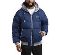 Reebok Men's Puffer Jacket - Heavyweight Weather Resistant Quilted Puffer Coat Rib Cuff - Ski Jackets for Men (Sizes: M-XXL), Batik Blue, Large