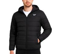 Reebok Mens Puffer Jacket - Weather Resistant Lightweight Quilted Warm Hooded Mens Winter Coats - Insulated Jackets for Men, Solid Black, 3XL