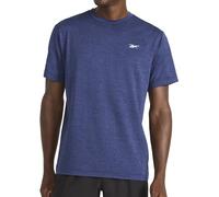 Reebok Men's Strike Short Sleeve Crew Neck T-Shirt, Standard Fit, Lightweight Stretch Polyester Fabric, Vector Navy Heather, Large