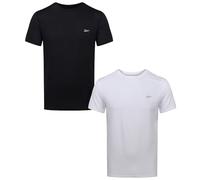 Reebok Men's T-Shirt 2 Pack Clancy for Men Black and White Plain Standard T-Shirt Classic Design Underwear, S