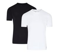 Reebok Men's T-Shirt 2 Pack Clancy for Men Black and White Plain Standard T-Shirt Classic Design Underwear, S
