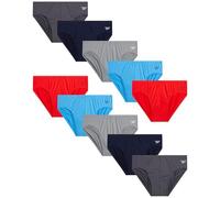 Reebok Men's Low Rise Briefs - 10 Pack Silky Touch Performance Underwear Briefs for Men, Tagless for Your Comfort (Size S-XL), Maritime Bluetangerineazure Blueblackened Pearlgreystone, S