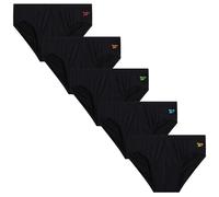 Reebok Mens Underwear Briefs - 5 Pack Quick Dry Soft Stretch Low Rise Briefs for Men - Performance Mens Athletic Underwear, Solid Black, L