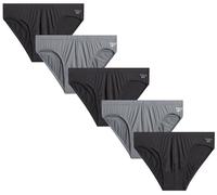 Reebok Mens Underwear Briefs - 5 Pack Quick Dry Soft Stretch Low Rise Briefs for Men - Performance Mens Athletic Underwear, Blackened Pearl/Stone Grey, XL