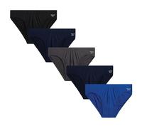 Reebok Mens Underwear Briefs - 5 Pack Quick Dry Soft Stretch Low Rise Briefs for Men - Performance Mens Athletic Underwear, Maritime Blue/Web Blue/Black/Blackened Pearl/Blue, M