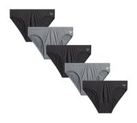 Reebok Mens Underwear Briefs - 5 Pack Quick Dry Soft Stretch Low Rise Briefs for Men - Performance Mens Athletic Underwear, Blackened Pearl/Stone Grey, XL