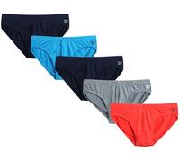 Reebok Men's Low Rise Briefs - 5 Pack Silky Touch Performance Underwear Briefs for Men, Tagless for Your Comfort (Size: S-XL), Maritime Blue/Cayenne/Blue/Monument/Maritime Blue, M