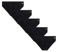 Reebok Men's Underwear - Low-Rise Quick Dry Performance Briefs (5 Pack), Size Large, All Black
