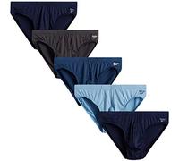 Reebok Men's Underwear - Low-Rise Quick Dry Performance Briefs (5 Pack), Size Medium, Blues/Charcoal