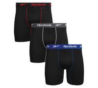Reebok Men's Underwear - Performance Boxer Briefs (3 Pack), Size Large, All Black