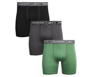 Reebok Men's Underwear - Performance Boxer Briefs (3 Pack), Size X-Large, Sage Green/Grey/Black, Sage Green/Grey/Black, XL