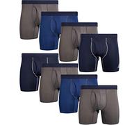 Reebok Men's Underwear - Performance Boxer Briefs with Fly Pouch (8 Pack), Assorted, L