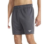 Reebok Men's Viper 2.0 7” Short, Standard Fit, Lightweight Poly Grid Mesh Fabric, Ebony Heather, Large
