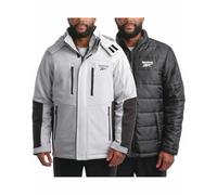 Reebok Men's Winter Coat -Softshell Jacket with Removable Puffer Coat - System Ski Jacket for Men (M-XXL), Ice Grey, XL