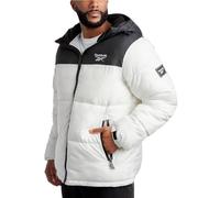 Reebok Men's Winter Jacket - Heavyweight Quilted Puffer Parka Coat - Weather Resistant Ski Jacket for Men (8-20), Black/White, Large