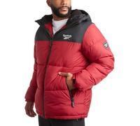 Reebok Men's Winter Jacket - Heavyweight Quilted Puffer Parka Coat - Weather Resistant Ski Jacket for Men (8-20), Black/Dark Red, X-Large