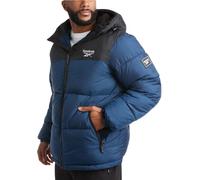 Reebok Men's Winter Jacket - Heavyweight Quilted Puffer Parka Coat - Weather Resistant Ski Jacket for Men (8-20), Black/Nothern Night, Large