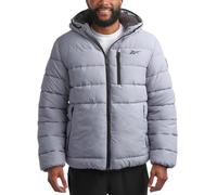 Reebok Mens Winter Jacket - Heavyweight Sherpa Lined Puffer Parka Mens Winter Coat - Insulated Quilted Ski Jacket for Men, Grey, M