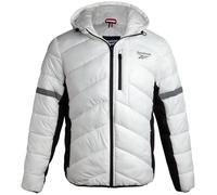 Reebok Mens Winter Jacket - Water Resistant Heavy Puffer Coat with Hood - Quilted Insulated Warm Winter Coat for Men, White, S