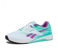Reebok Nano X5 Mens Shoes, Cross Training and Light Running Sneakers for Men, Footwear White/Ai Aqua/Purple Rave, 13 Women/11.5 Men