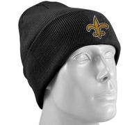 Reebok New Orleans Saints Black Cuff Unisex Adults Beanie Hat - NFL Cuffed Winter Knit Toque Cap