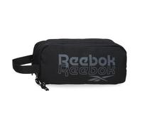 Reebok ONA Double Pencil Case Black 22x10x7cm Polyester by Joumma Bags, Black/White, One Size, Double Case