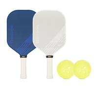Reebok - Pickleball Set for 2 Players Fiberglass Power Paddles with 13mm Polypropylene Core Comfort Grip Handles Aero Flight Balls Ideal for Spor