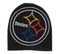 Reebok Pittsburgh Steelers Oversized Hype Big Logo Skull Cap - NFL Cuffless Beanie Knit Hat