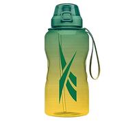 Reebok Plastic Water Bottle With Athletic Design - 64 oz Sports Water Bottle - Reusable Water Bottle - Leak Proof Water Bottles For Versatile Use,BPA Free (Green/Yellow)
