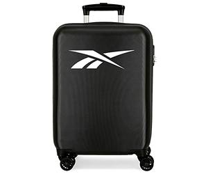 Reebok Portland Cabin Bag, Black, 38 x 55 x 20 cm, Hard ABS, Side Combination Lock, 34 L, 2 kg, 4 Double Wheels, Hand Luggage