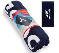 Reebok Positano Beach Towel | Cotton Beach Towel with Velour Facing | Large Beach Towel for Adults | Quick-Dry & Soft | For Pool, Sun Lounger & Holiday Essentials | 70 x 140cm | Vector Navy