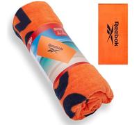 Reebok Positano Beach Towel | Cotton Beach Towel with Velour Facing | Large Beach Towel for Adults |Quick-Dry & Soft | For Pool, Sun Lounger & Holiday Essentials | 70 x 140cm | Arena Orange