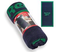 Reebok Prague Cotton Towel - Premium 100% Cotton Bath Towel with Soft Feel | Large Towels For Adults | Absorbent and Quick Drying | Ideal For Bathroom, Gym & Travel | Vector Navy/Green