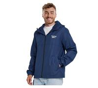 Reebok Rain Jacket Men with Hood, Windbreaker Men Lightweight Waterproof Jacket, Navy, L