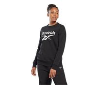 Reebok Women's Identity Big Logo Crew Long Sleeve Sweatshirt, Black, XS