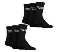 Reebok Ribbed Sport Breathable Crew Socks for Men and Women - 8-10 UK - Black