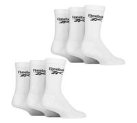 Reebok Ribbed Sport Breathable Crew Socks for Men and Women - 8-10 UK - White